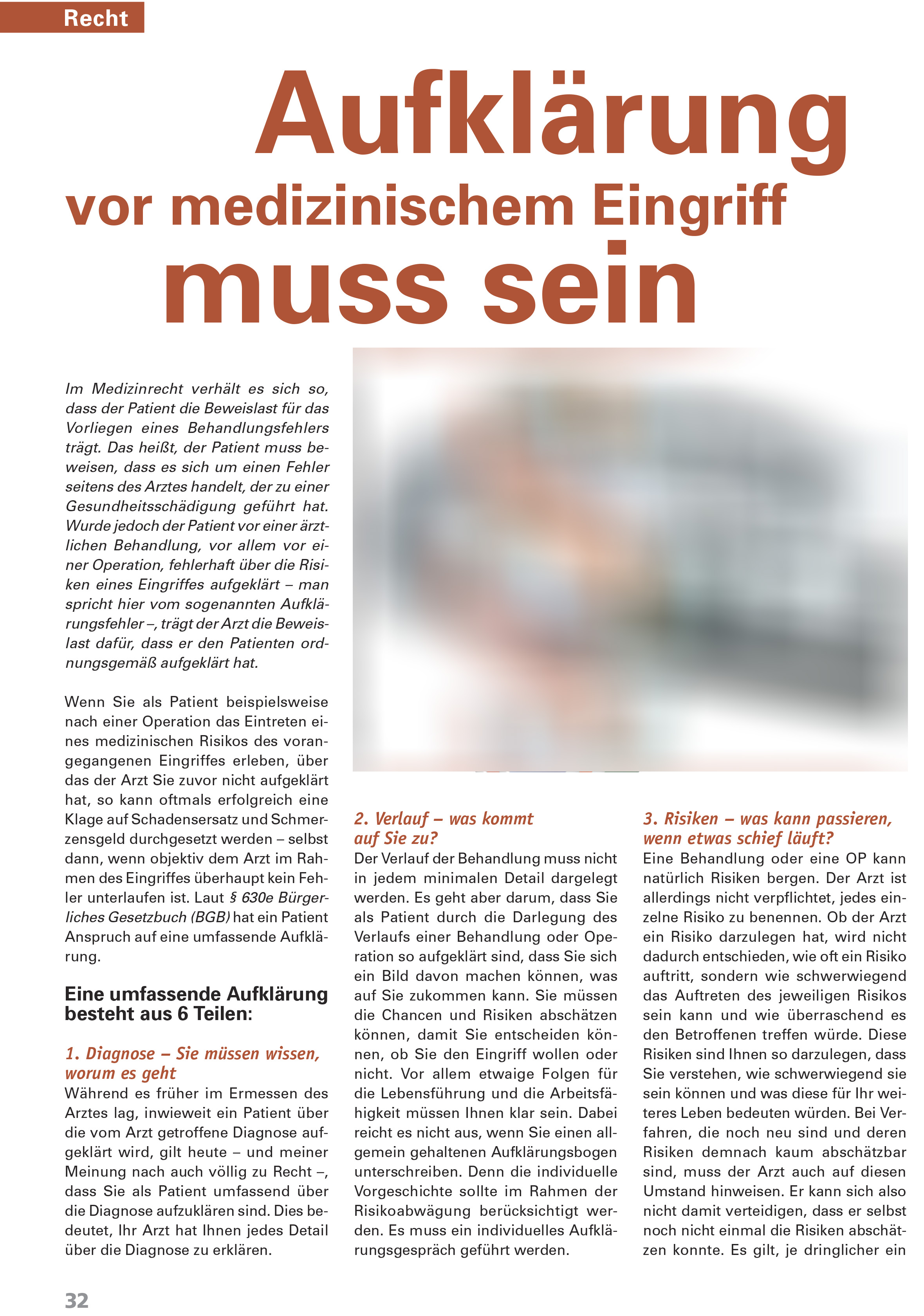 Das Magazin aus Ihrer Apotheke 6 aus 2017 Aufklrung vor medizinischem Eingriff muss sein Sabrina Diehl Fachanwltin fr Medizinrecht Oberhausen Marl