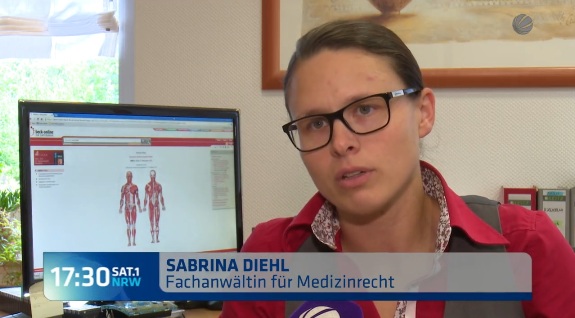 Sat1 NRW vom 21.09.2016 Erkältung wird zu Krebs Kehlkopfkrebs Ärztepfusch Medizinrecht Behandlungsfehler Marl Dorsten NRW Patientenanwalt Ärztefehler Anwalt Patient